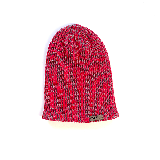 red heather beanie hat with leather tag - wild hat company