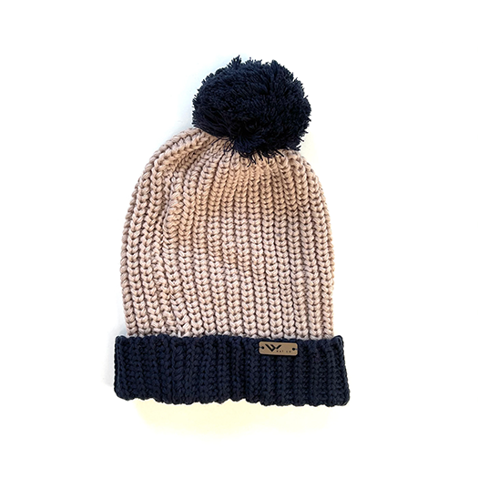 chunk pom beanie hat for ladies - with leather tag - wild hat company